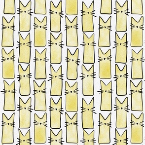 small scale cat - buddy cat buttercup - watercolor adorable cat - cute cat fabric