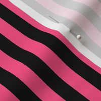 Vertical Stripes Pink and Black Half Inch