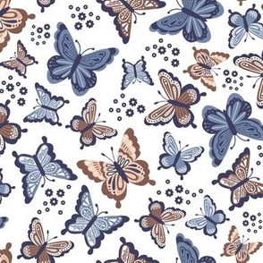 Happy Spring Butterflies Earth Tone Regular Scale