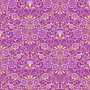 Tuscan Tile in Magenta, Yellow, and Purple 12x12