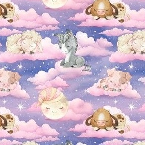 micro scale sleeping animals cloudy night pink