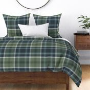 Cabincore Deer Textured Plaid - Forest Navy - Jumbo 