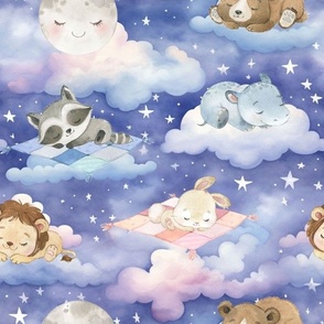 sleeping animals cloudy night