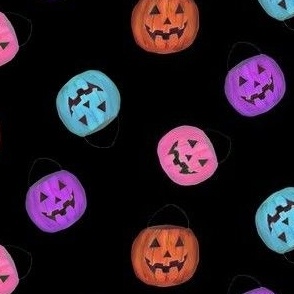 Cute Halloween Jack O'Lantern Candy Buckets  // Black 
