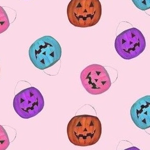 Cute Halloween Jack O'Lantern Candy Buckets  // Blush
