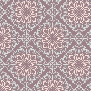 muted pink floral tile