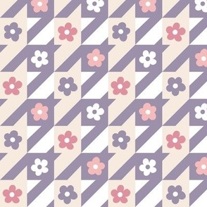 Floral Houndstooth | SM Scale | Purple, Pink