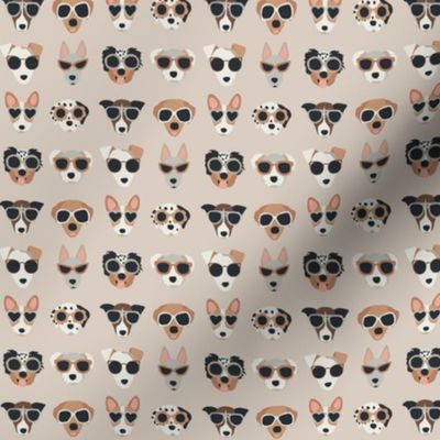 Summer Puppy Dogs in Cool Sunglasses Neutral - 3/4 inch