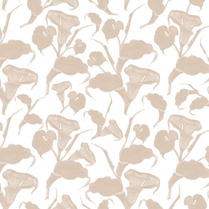 Soft Muted Beige Country Floral, Medium Scale
