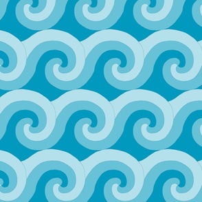 Caribbean blue waves - monochromatic