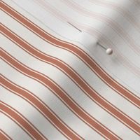 Ticking Stripe: Terra Cotta & Cream Pillow Ticking 