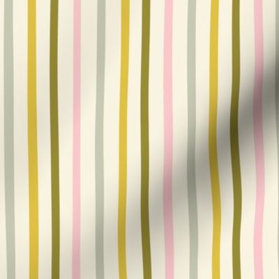 Garden Party  – Stripes in Cream and Rainbow