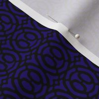 small geometric ovals - stacked - black and deep blue-violet