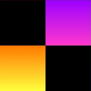 Neon Gradient Checks - Jumbo - Classic Dark Black & Multicolor Gradient - Florescent Fun
