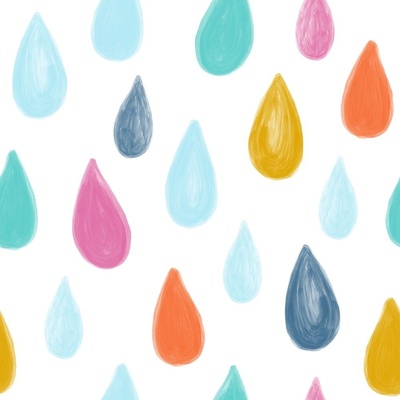 Raindrops Fabric, Wallpaper and Home Decor | Spoonflower