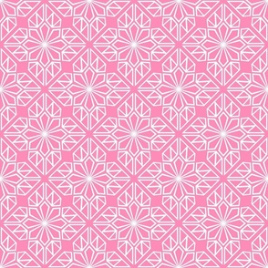Bright Pink Geometric Block Print in Candy Pink and White - Medium - Pink and White Geometric, Pink Teen, Dream House, 