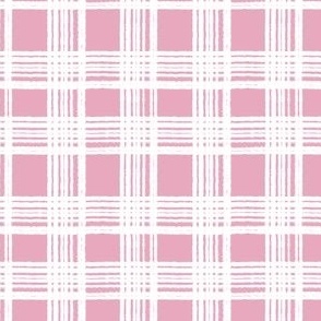 Vintage Plaid - White on Pink