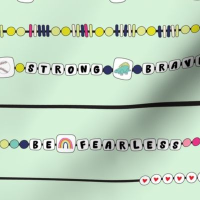 Tween Friendship Bracelets with Inspiring Sayings - Mint Chip