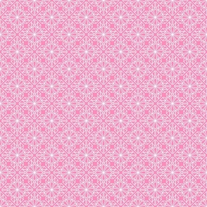 Bright Pink Geometric Block Print in Candy Pink and White - Small - Pink and White Geometric, Pink Teen, Dream House, 