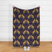 Celtic Cats Fabric Gold