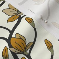 Arboretum- Yellow Magnolia Floral- Ivory- Regular Scale