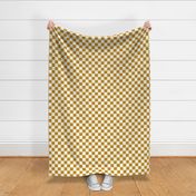 Misty Retro Check- Yellow Mustard Ivory Checkerboard- Regular Scale