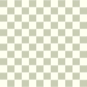 Misty Retro Check- Sage Pale Artichoke Ivory Checkerboard- Regular Scale