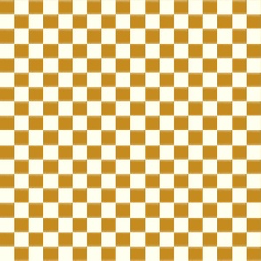 Misty Retro Check- Yellow Mustard Ivory Checkerboard- Small Scale