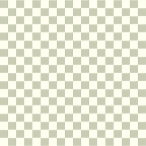 Misty Retro Check- Sage Pale Artichoke Ivory Checkerboard- Small Scale