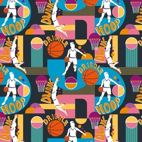 Basketball Graffiti- Retro Colorful Sport- Regular Scale