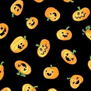 Orange Halloween Pumpkins in Black Colorway