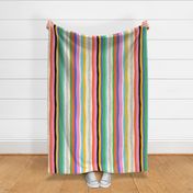 Vertical Colorful Stripes Black White Pink Red Yellow Blue Green - Medium