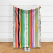 Vertical Colorful Stripes Black White Pink Red Yellow Blue Green - Large