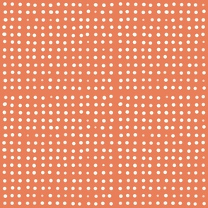 Imperfect dots on rust// polka dots