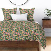 Whimsical Block Print Floral- Colorful Spring- Regular Scale