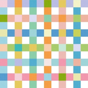 Cheerful Geometry - Pastel Checks / Large