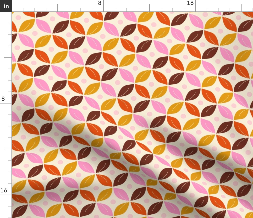 Happy retro circles pink, orange - M