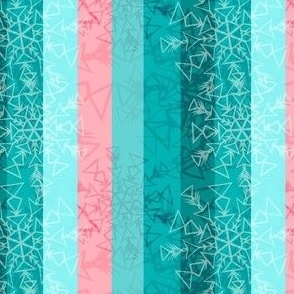 Snowflake Stripe Christmas in Pink and Blue -- Pink and Blue Snowflakes for Pink and Blue Christmas Collection -- 4.17in x 4.17in repeat -- 150dpi (Full Scale)