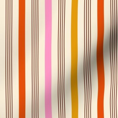 Happy retro Stripes pink, orange - M