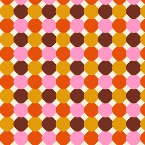 Happy retro Tiles pink, orange - M