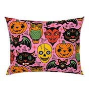 Spooky Season - All Hallows Eve - Cute Retro Halloween Monsters - Pink - JUMBO