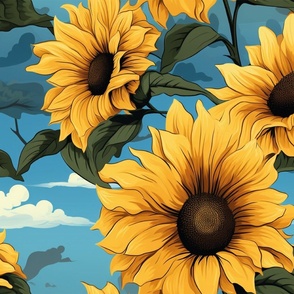 Summer Sunflower Skyline