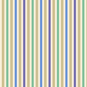 Happy retro Stripes periwinkle, mint, moss - M