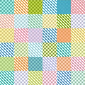 Cheerful Geometry - Pastel Plaid / Large