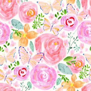 Jardin JUMBO Watercolor Flower Pattern Wallpaper
