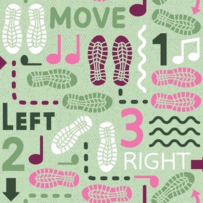 (L) Move your feet - dance steps light green