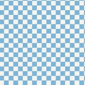 bright blue Checker Checkerboard (one inch on fabric)