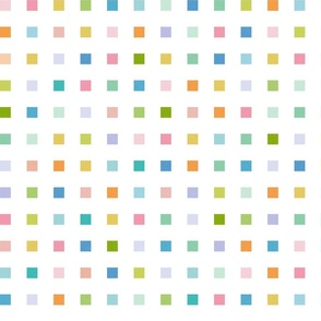 Cheerful Geometry - Ditsy Checks in Pastel Shades / Large