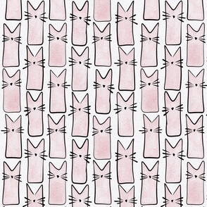 small scale cat - buddy cat cotton candy - watercolor adorable cat - cute cat fabric