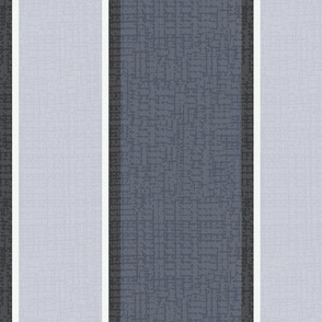 Elegant Stripes (Medium) - Silvery Gray, White, Black and Dark Blue-Gray   (TBS180)
